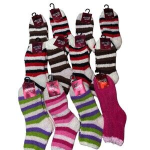 Crush Original Cozy Socks Ladies Size 9-11 Slipper Socks 12 pairs Brand New NWT.